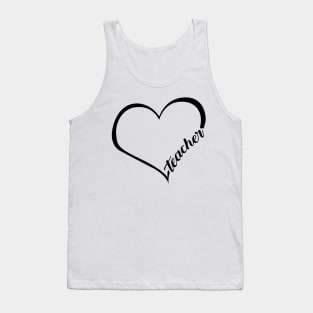 'Teacher Heart Scribble' Lovely Teacher Quote Gift Tank Top